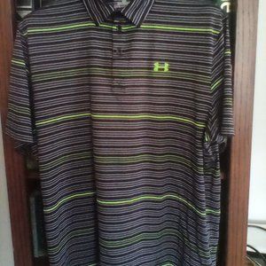 Under Armour XL Black striped polo